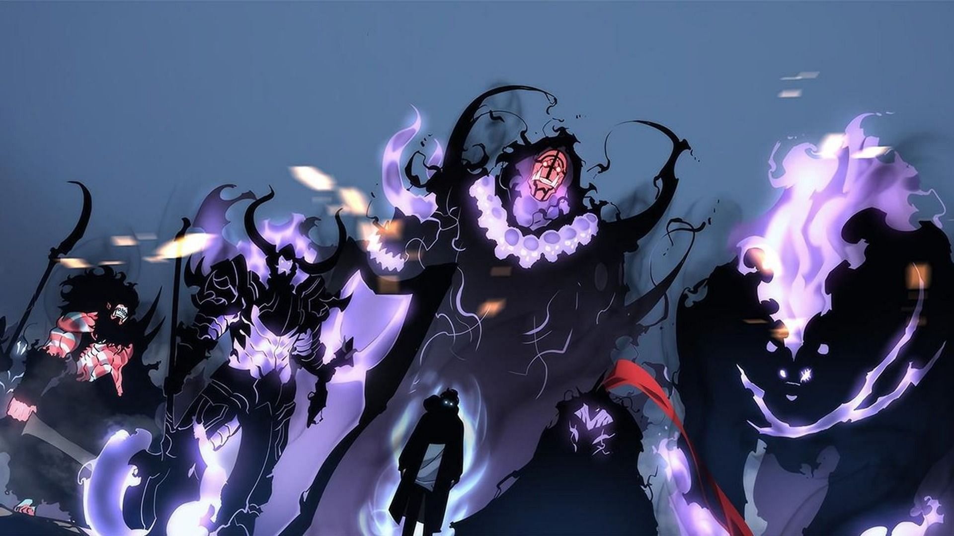 Sung Jin-Woo and his shadow army in Solo Leveling (Image via Chugong, D&C Media)